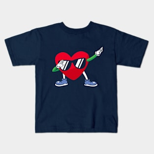 Dabbing Heart Emoji Kids T-Shirt